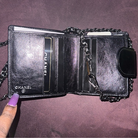 Set of 2! Unbranded Leather 47” Chain crossbody- Black-Silver & Black Gunmetal - Picture 7 of 7